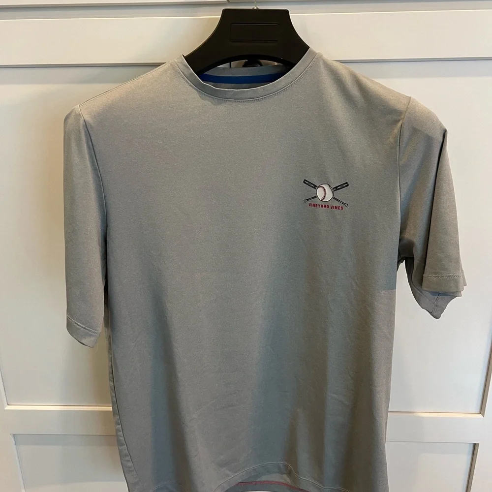 Boys Performance Baseball Bineyard Vines Gray Baseball T-Shirt - Picture 3 of 5